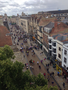View of the streets of Oxford from the top of the Saxon Tower of St. Michael at the Gate